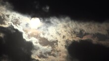 Clouds In Sky Timelapse, Dramatic Sunset Timelapse, Sunny Rays Fluffy Cloud, Sunbeams In Blue Cloudy Sky,  Sun Stormy Time Lapse