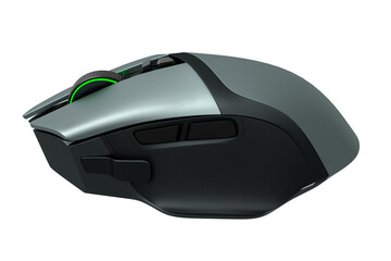 Fototapete - Modern wireless gaming computer mouse isolated on white background