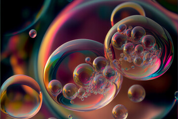 Poster - Soap Bubble Ball abstract background texture semicircle. Beautiful background pattern texture for design