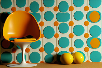 Poster - Minimalism chair retro style concept. 