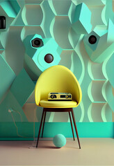 Poster - Minimalism chair retro style concept. 