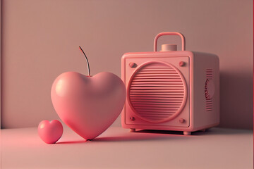 Poster - Minimalism St. Valentine's Day style concept Background. 