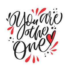lettering postcard about love. happy valentine'day card - hand drawn doodle lettering postcard. hear