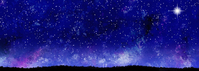 night sky with stars as banner