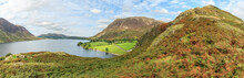 Panoramic View From The Hills Surrounding Crummock Water In The English Lake District