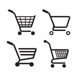 Fototapeta  - cart and shopping trolley icon, vector illustration design template.