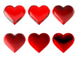 © mari - 3D rendering of a set of realistic red Valentine hearts. Love symbol.