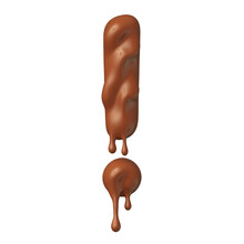 Exclamation Symbol In Chocolate Realistic 3d Render