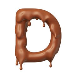 Wall Mural - Chocolate letter D in realistic 3d render