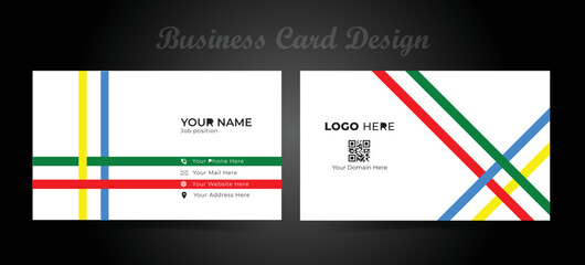 Wall Mural - Modern business card design. Colourful and attractive business card template. Vector illustration. professional business card template. 