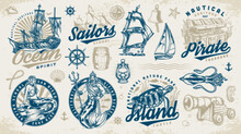Nautical World Set Stickers Colorful