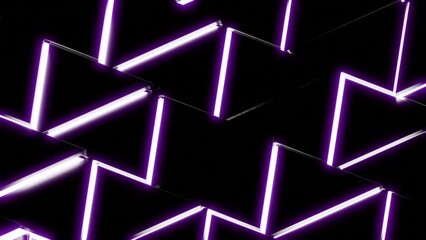 Poster - Abstract neon colorful triangle background. Design. Fluorescent lamps creating surface of triangles on a black background.