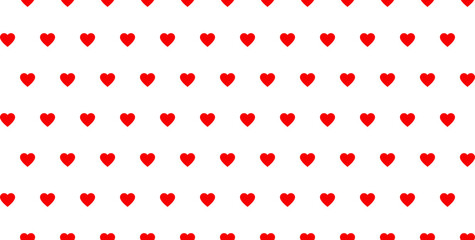 Wall Mural - Red love heart seamless pattern illustration on transparent background. Cute red hearts background print. Valentine's day holiday backdrop texture. Valentines day background. PNG image
