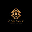 Luxury gold logo - ornamental monogram design template. Calligraphic elegant initial letters crest vector. Business sign, monogram identity for restaurant, boutique, hotel, heraldic, jewelry.