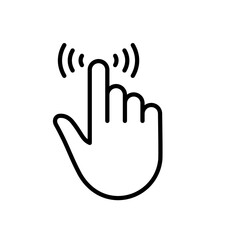 Poster - The Gesture of Computer Mouse. Pointer Finger Black Line Icon. Cursor Hand Linear Pictogram. Click Press Double Tap Touch Swipe Point Outline Symbol. Editable Stroke. Isolated Vector Illustration