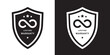 lifetime warranty vector symbol in black and white.