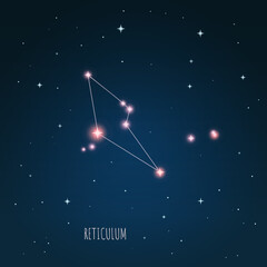 Wall Mural - constellation scheme in starry sky. open space. vector illustration reticulum constellation through 