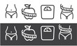 © yana - Linear icon slimming, weight loss - icon, vector.