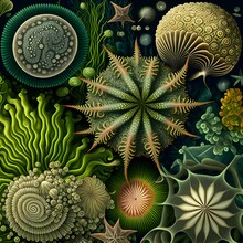 Pattern And Texture Kunstformen Der Nature, Ernst Haeckel Style Paiting 