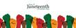 Juneteenth Freedom Day. June 19 African American Liberation Day. Black, red and green. Vector illustration. Woman