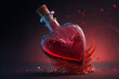 Love potion heart in bottle, Generative AI