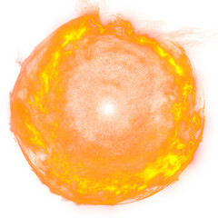 Poster - powerful orange fireball explosion. isolated on a transparent background, the fire blast features pl