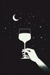 Impression minimaliste de lever le verre le soir du nouvel an, champagne