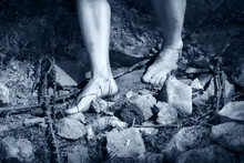Wounded Feet Walk A Hard Rocky Path