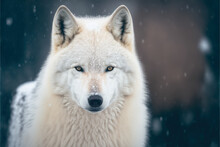 Portrait Of A White Wolf In The Snow, Generative Ai