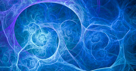 Poster - Fractal spiral. Abstract fractal patterns and shapes. Dynamic flowing natural forms.