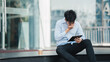 © PaeGAG - People unemployed businessman stress sitting on stair, concept of business failure and unemployment problem.