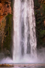 Canvas Print - waterfall, water, nature, cascade, river, forest, falls, stream, landscape, fall, rock, rocks, green, natural, park, stone, flowing, wet, creek, moss, waterfalls, scenic, supai, Havasu fall, havasu ,m