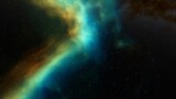 Fototapeta Kosmos - Cosmic background with a blue purple nebula and stars

