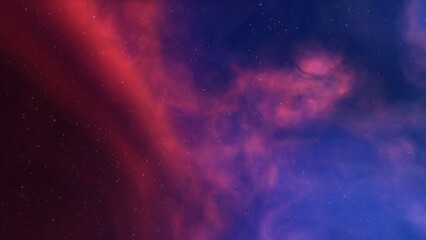 Wall Mural - red-violet nebula in outer space, horsehead nebula, unusual colorful nebula in a distant galaxy, red nebula 3d render
