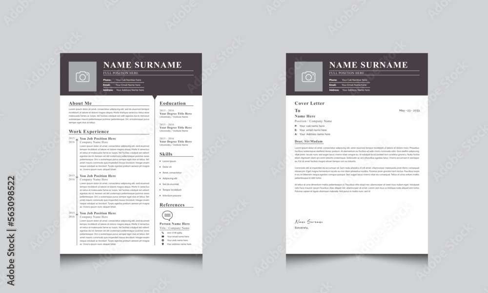 Professional Designer CV Template Layout Design now Stock Vector ...