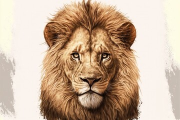  a lion is shown with a white background and a brown background with a white background and a brown background with a white background and a brown background with a white backg Generative AI