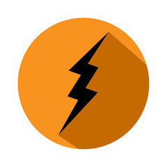 Wall Mural - lightning bolt symbol with long shadow for graphic and web design