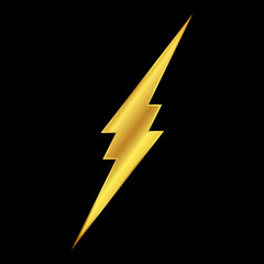 Wall Mural - gold lightning bolt icon in trendy flat design