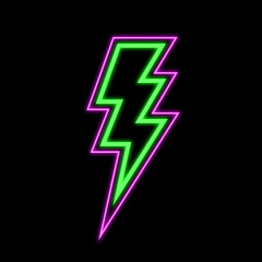 Wall Mural - neon lightning bolt symbol