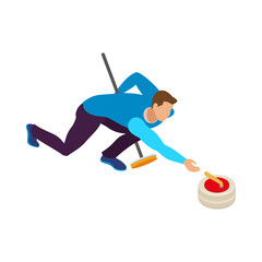 Poster - Curling Isometric Illustration