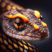 Close Up Of A Snake Macro Illustration