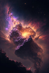 Wall Mural - Cosmic Wonders: The Vibrant and Mysterious Nebulas of Space, Generative AI