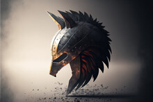Logo Of Spartan Helmet. Generated AI