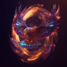 Eagle, Cosmic Eagle, Cosmos, Star, Animal, Generated By Ai