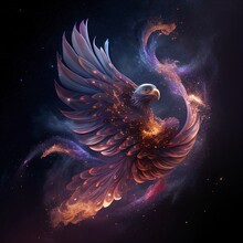 Eagle, Cosmic Eagle, Cosmos, Star, Animal, Generated By Ai