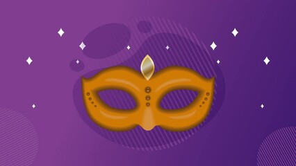 Poster - mardi gras orange mask animation