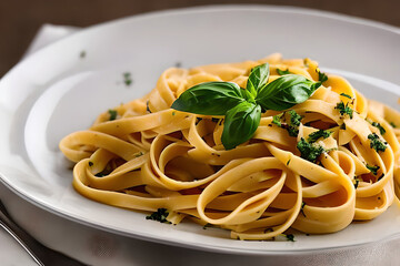 pasta with pesto, spaghetti