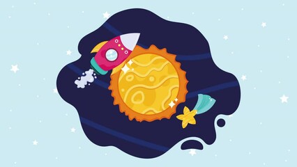 Sticker - solar system space outer animation