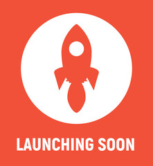 Wall Mural - Launching soon marketing store template. Coming soon announcement flyer banner.