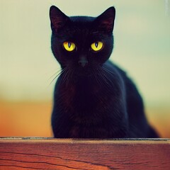 little black cat sitting 2